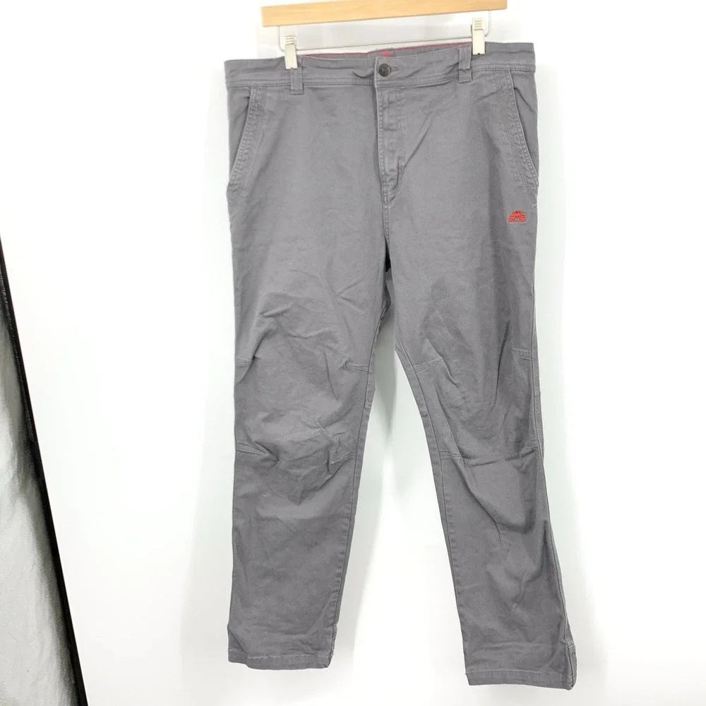 EMS Eastern‎ Mountain Sports Men Size 36 x 30 Pants Gray Canvas Khakis Straight